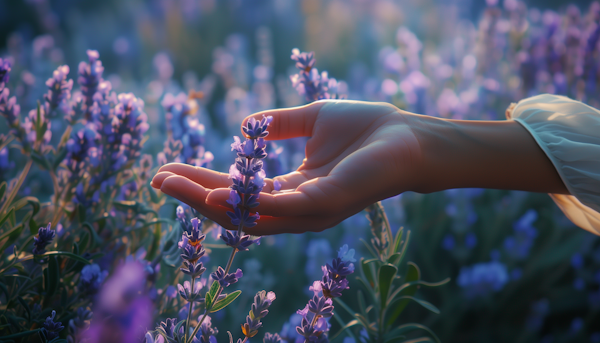 Hand Cradling Lavender