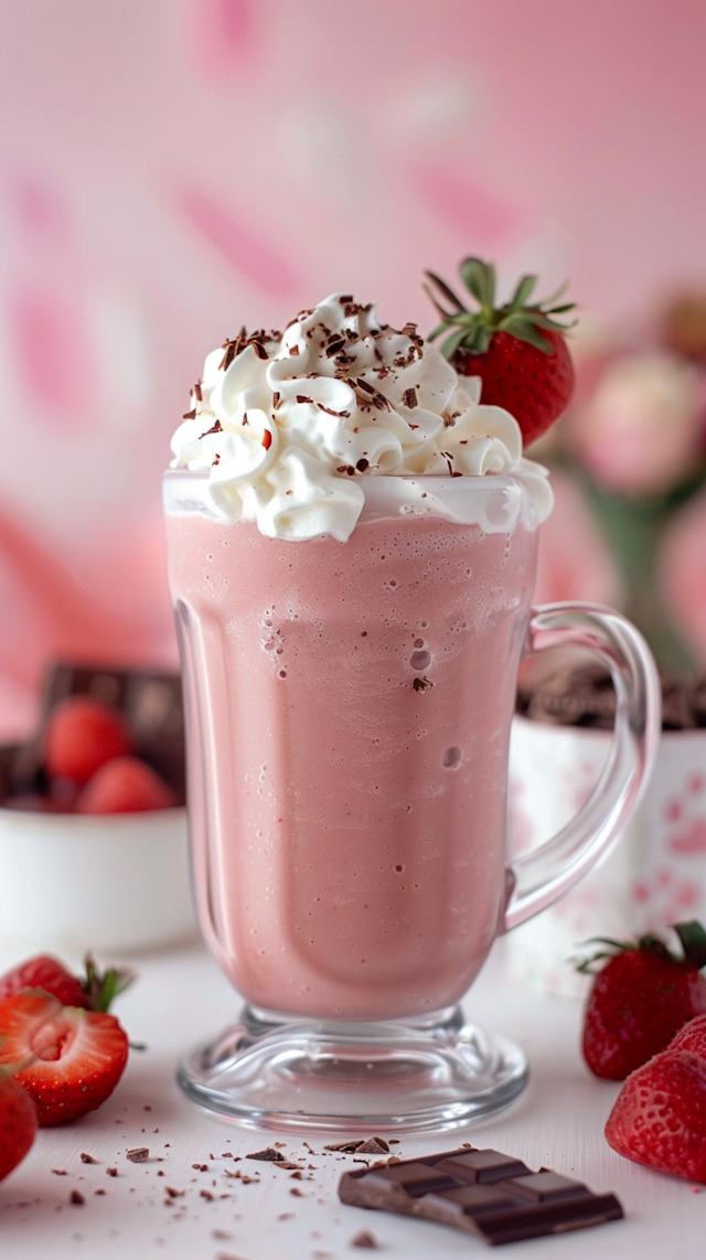 Strawberry Milkshake Close-Up