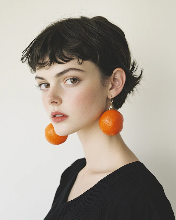 Woman with Orange Earrings