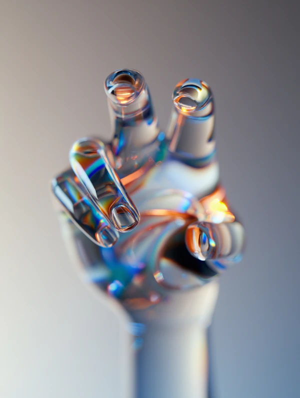 Glass Hand Sculpture