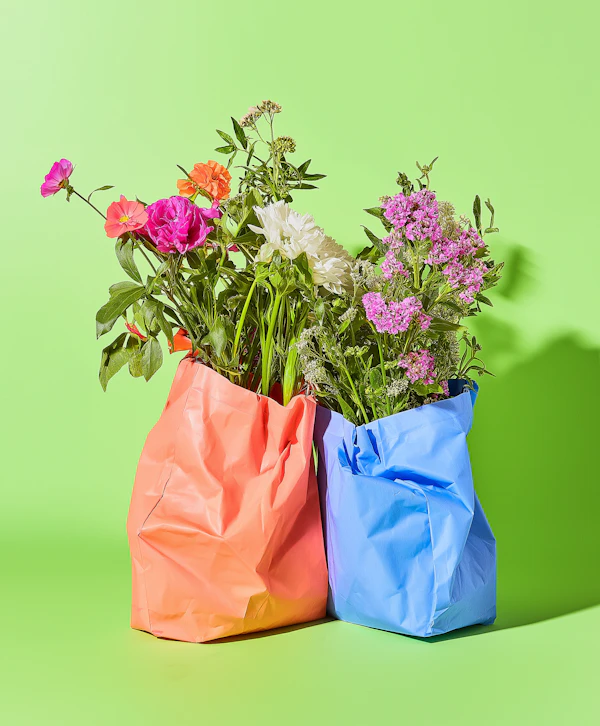 Floral Paper Bags Display