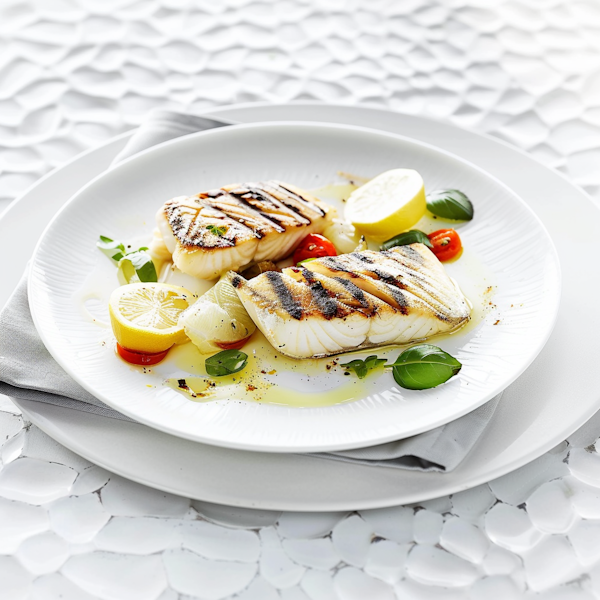 Elegant Grilled Fish Culinary Presentation