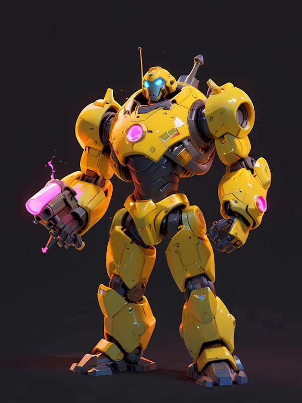 Futuristic Yellow Robot
