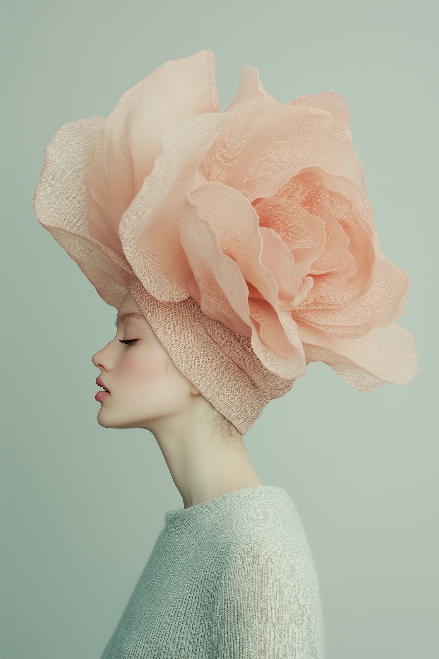 Profile with Flower Headpiece