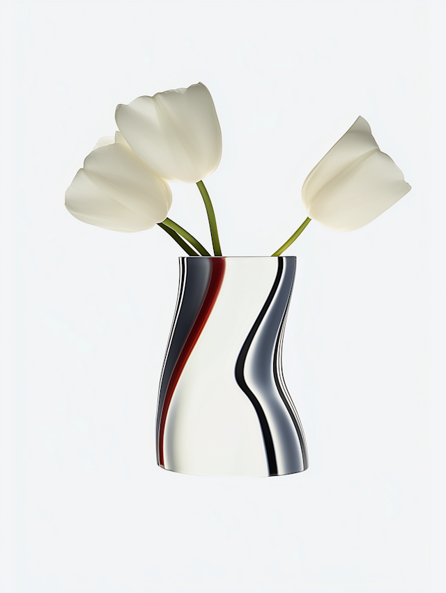 Modern Vase with Tulips