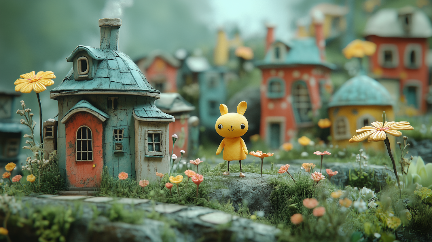 Whimsical Village Scene