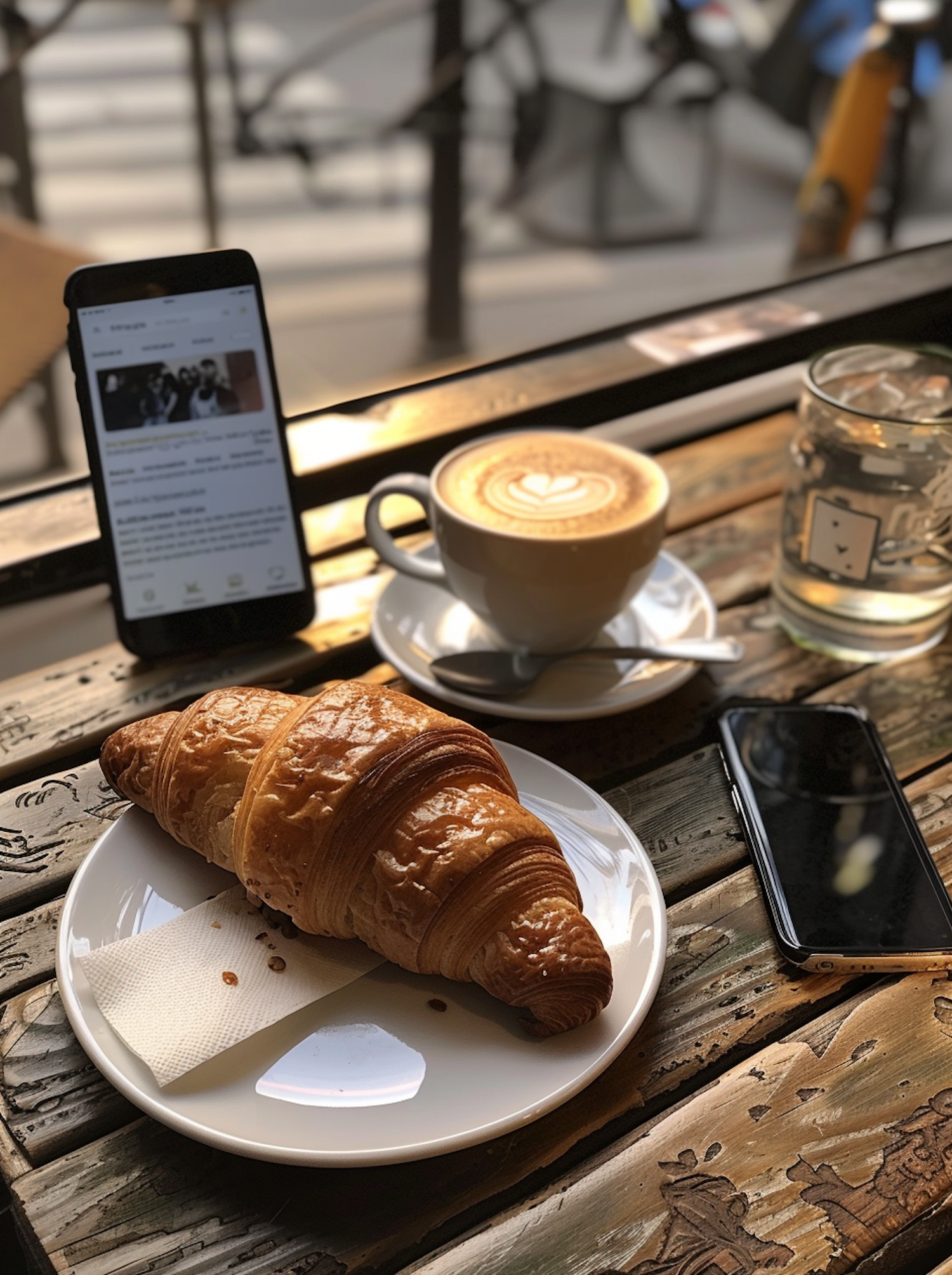 Quintessential Café Breakfast Scene