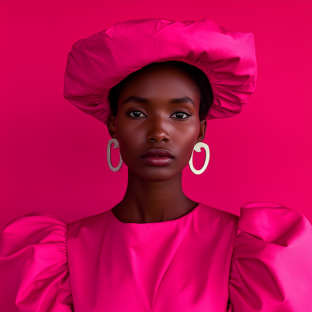 Striking Portrait of Woman in Pink