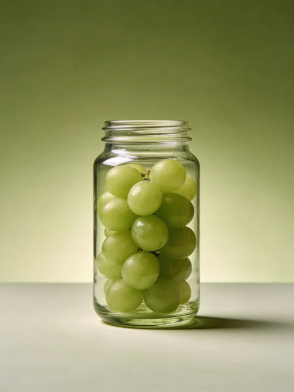 Green Grapes in Jar