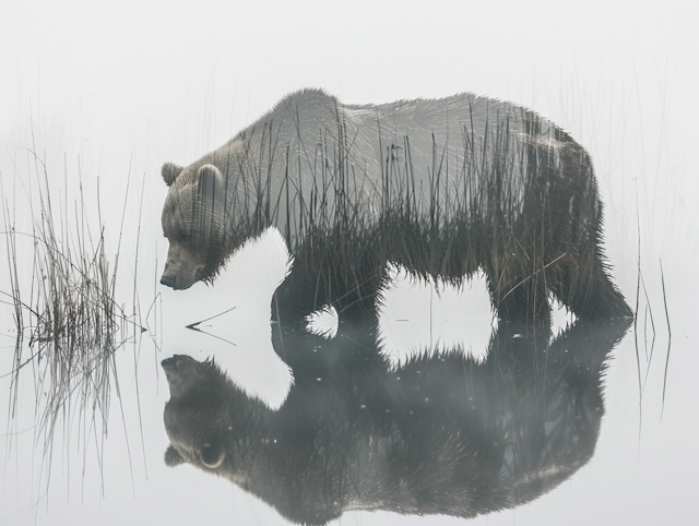 Reflective Bear in Water