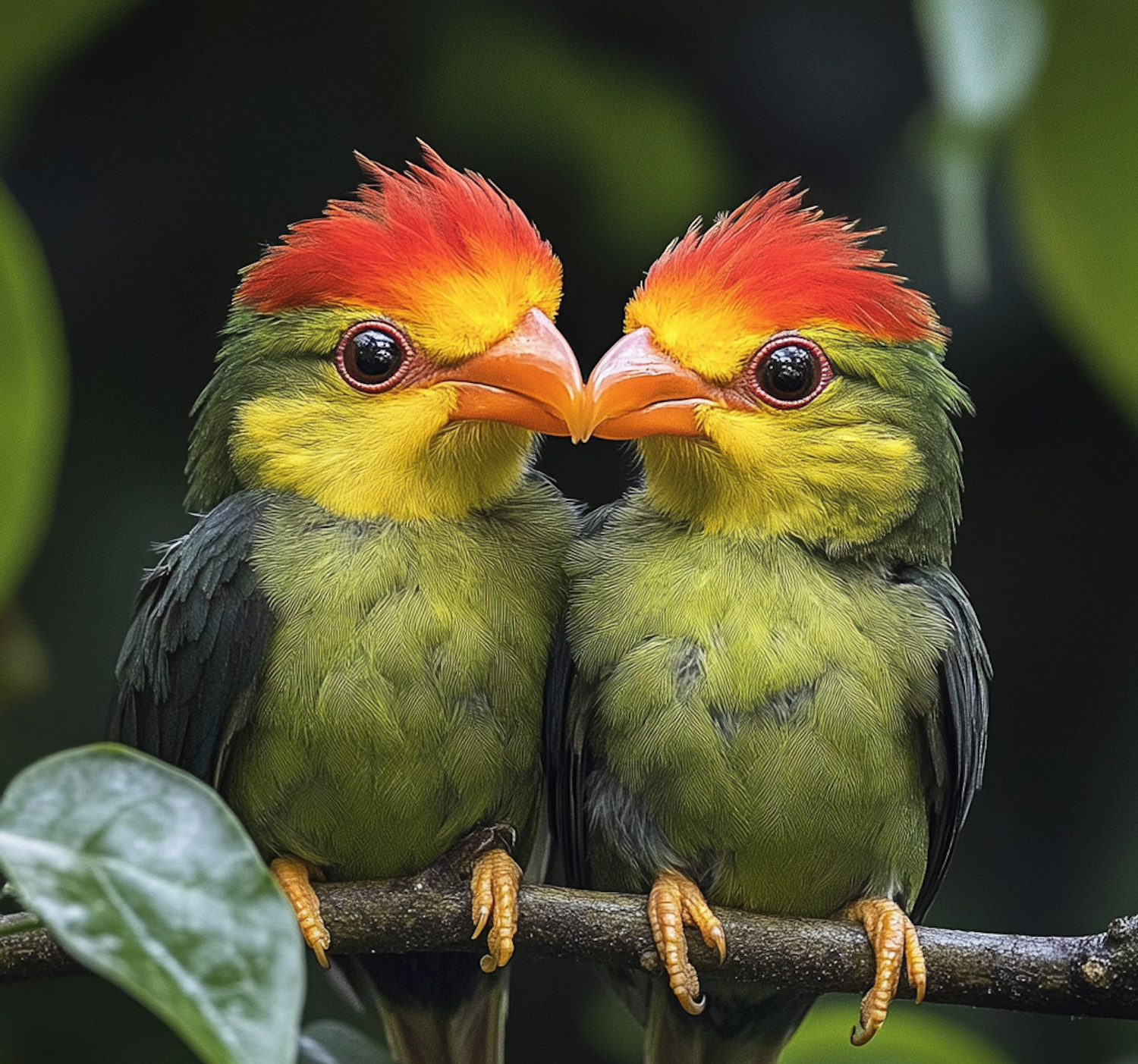 Vibrant Birds on a Branch