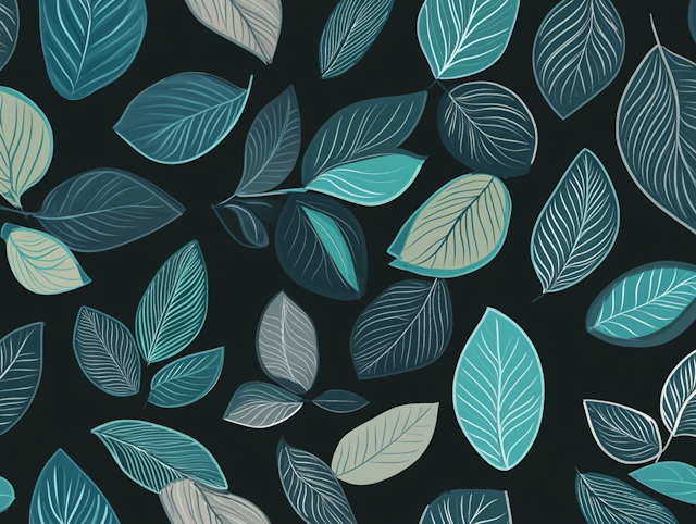 Stylized Leaves on Dark Background