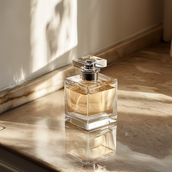 Elegant Perfume Bottle on Marble Surface