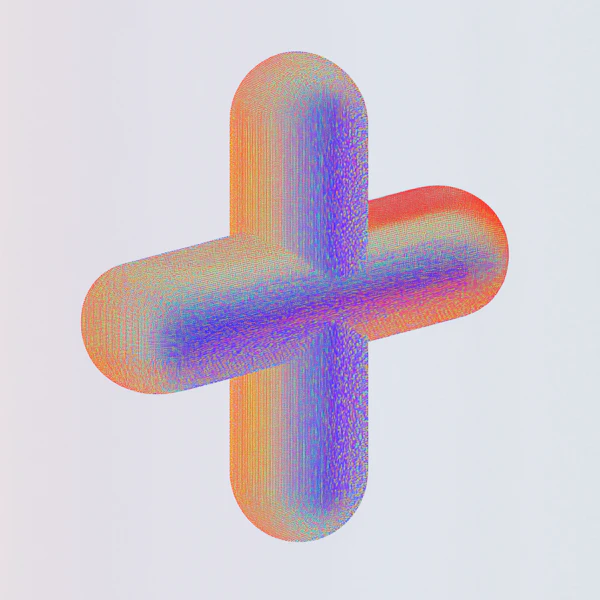 3D Gradient Cross Art