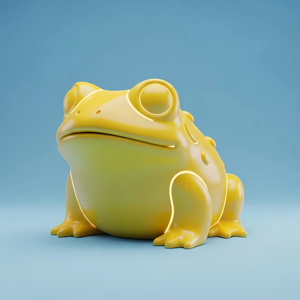 Yellow Frog Sculpture