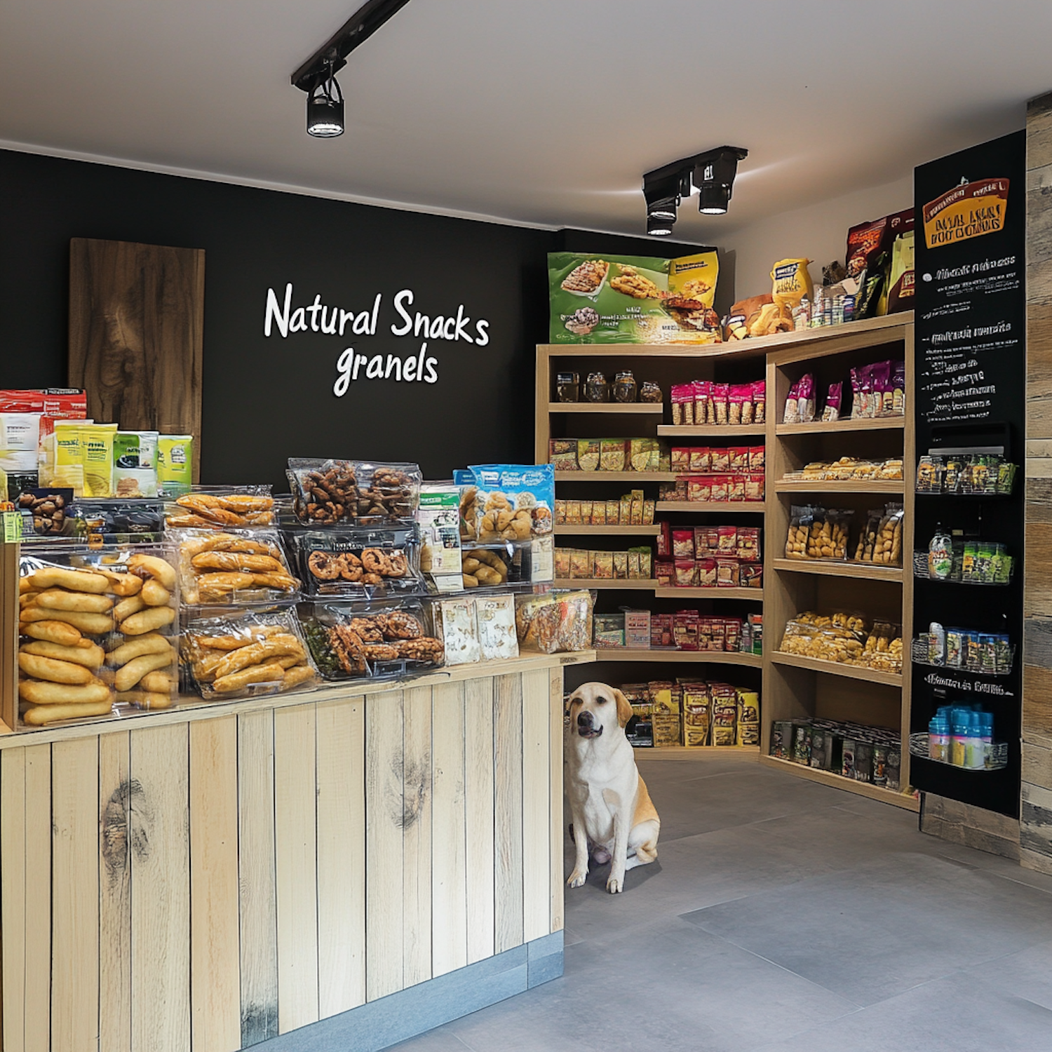 Snack Shop Interior with Dog