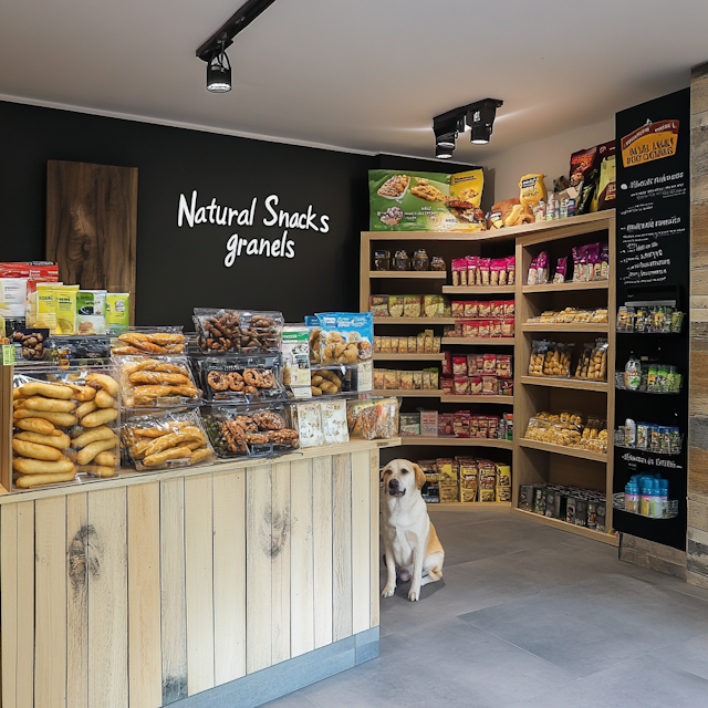 Snack Shop Interior with Dog