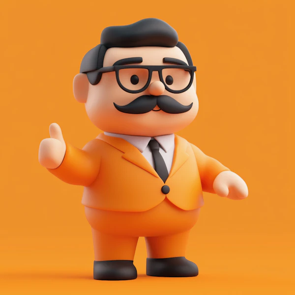 Cheerful Cartoon Character