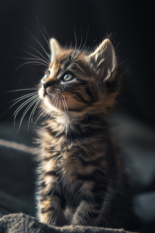 Close-Up of a Curious Kitten