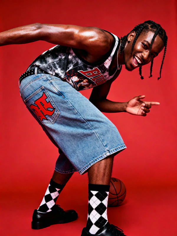 Energetic Basketball Pose