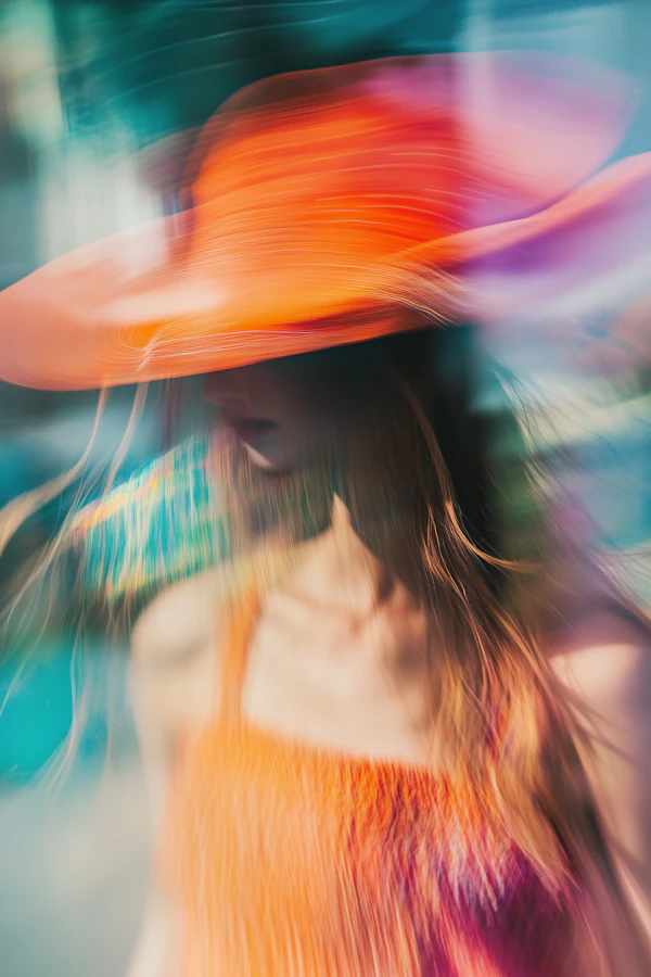 Dreamy Orange Hat Woman