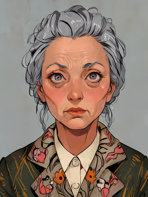 Elderly Woman Illustration