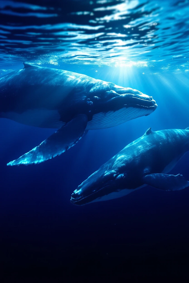 Majestic Whales in the Ocean