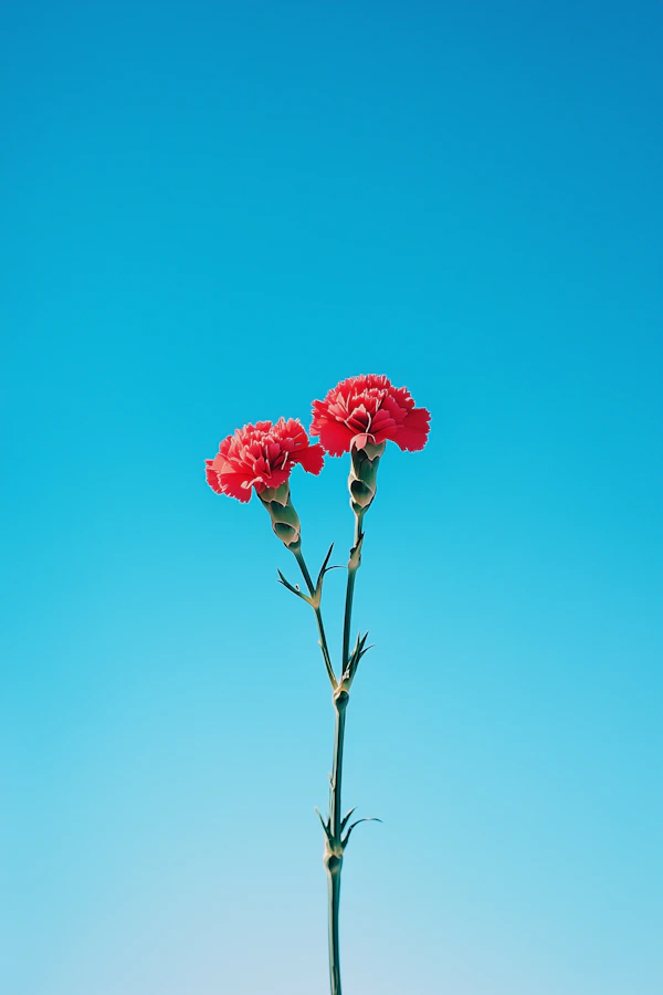 Red Carnations in Bloom