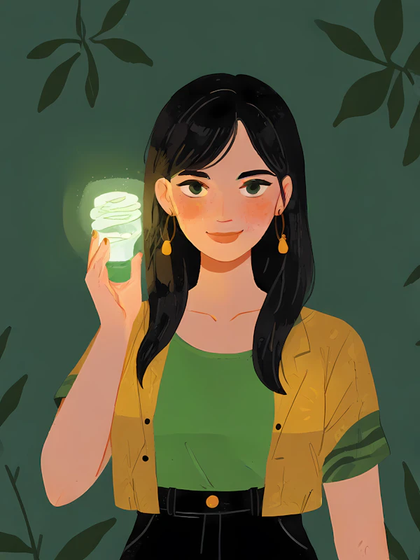 Woman with Light Bulb