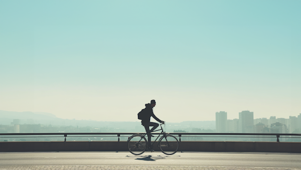 Urban Cyclist at Dusk