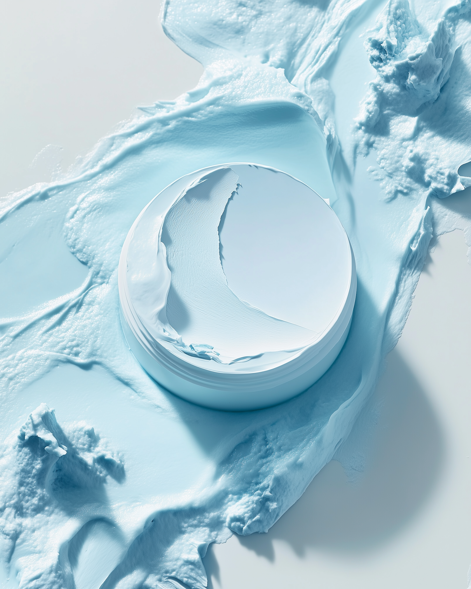 Creamy Light Blue Skincare Product