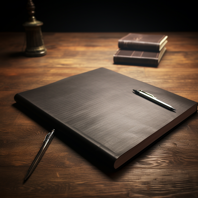 Scholarly Repose with Fountain Pen and Leather Bound Books