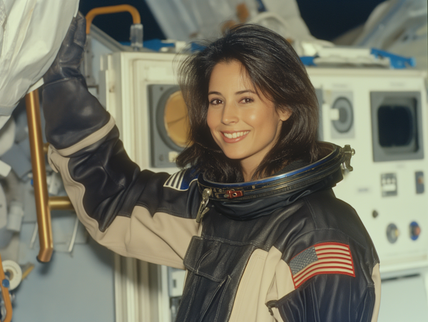 Astronaut Woman in Spacecraft