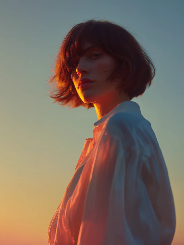 Serene Sunset Portrait