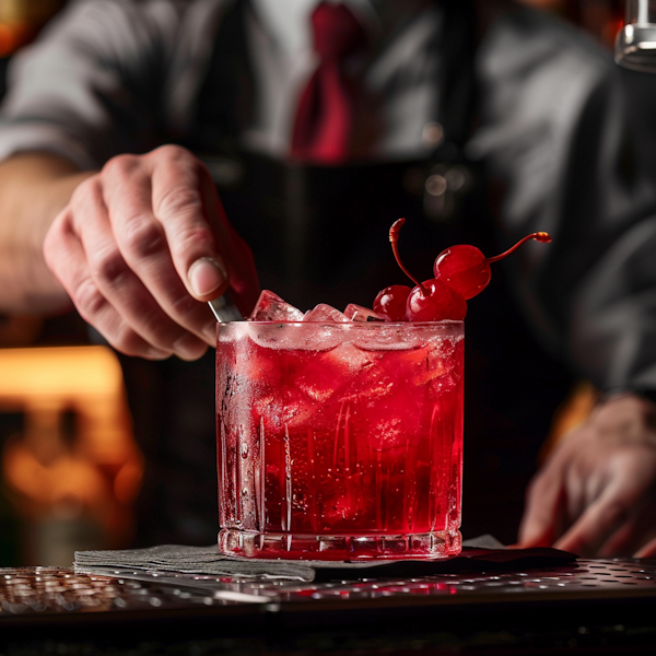 Bartender Garnishing Cocktail