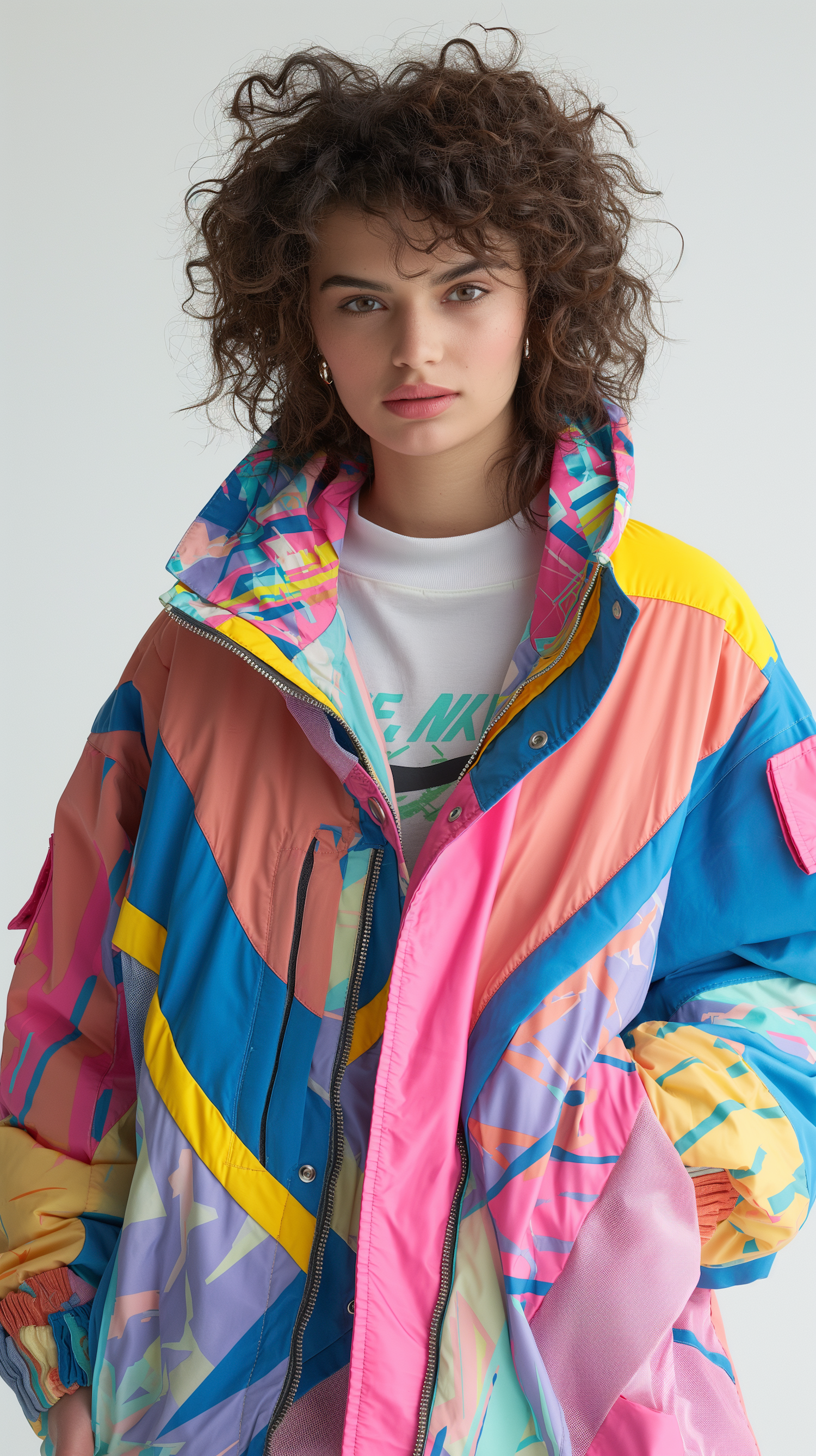 Portrait of a Young Woman with a Colorful Jacket