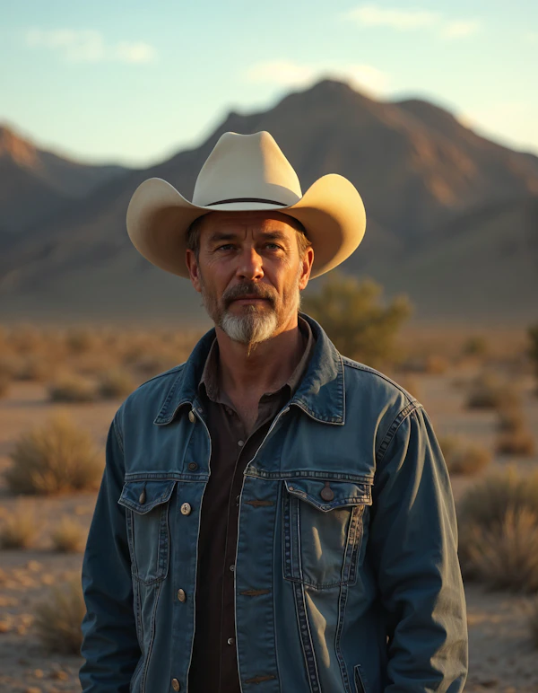 Man in Desert Landscape