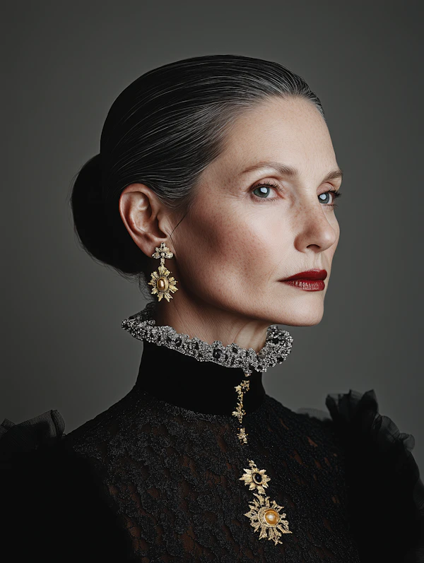 Elegant Woman in Profile