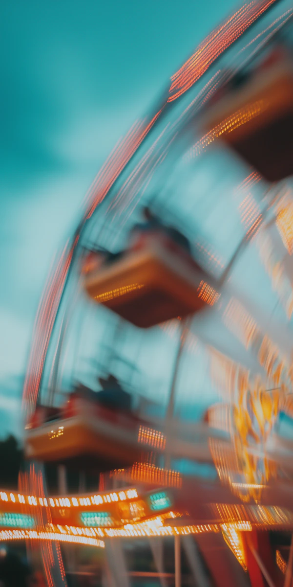 Blurred Ferris Wheel at Dusk