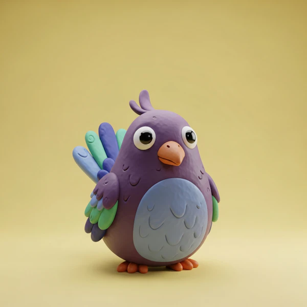 Colorful Bird Figurine