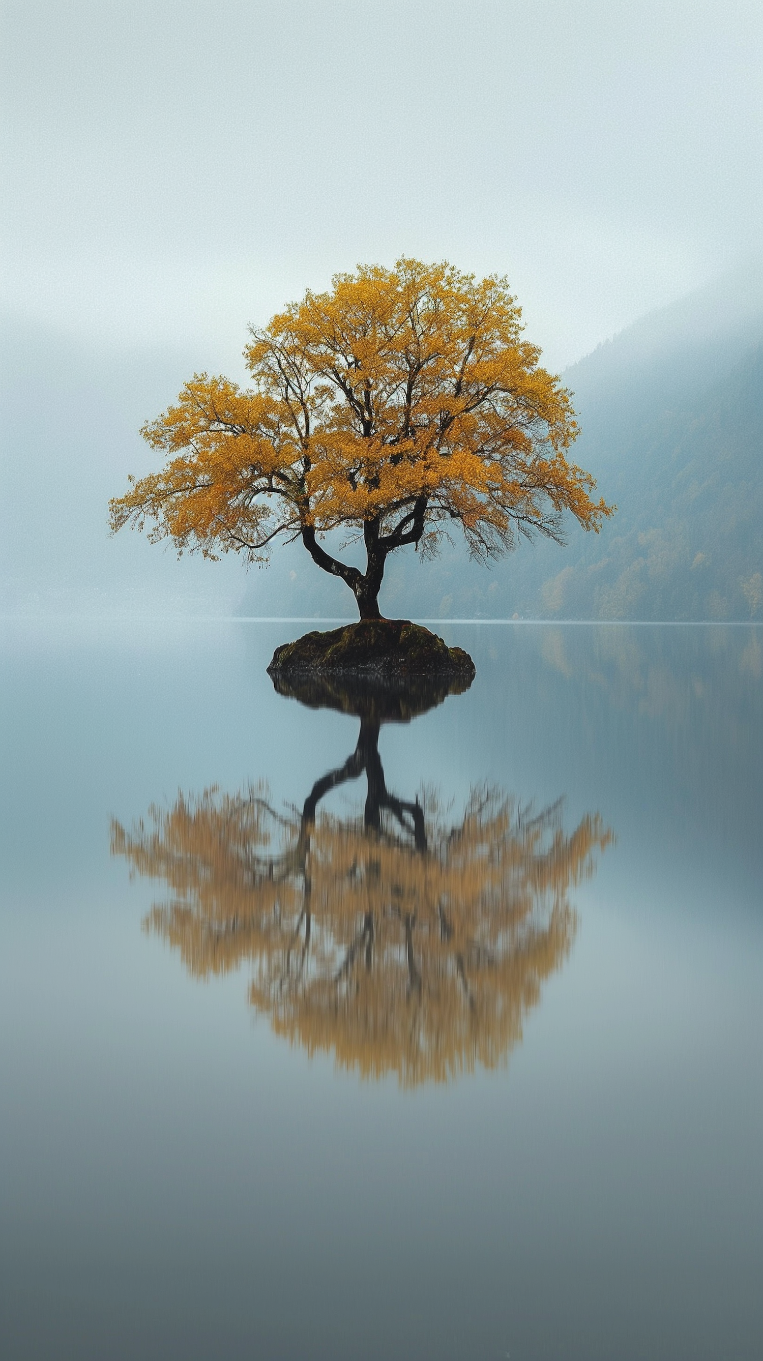 Serene Autumnal Tree Reflection