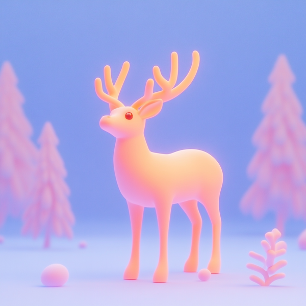 Luminous Pastel Reindeer