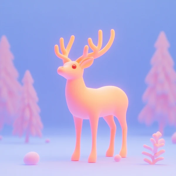 Luminous Pastel Reindeer