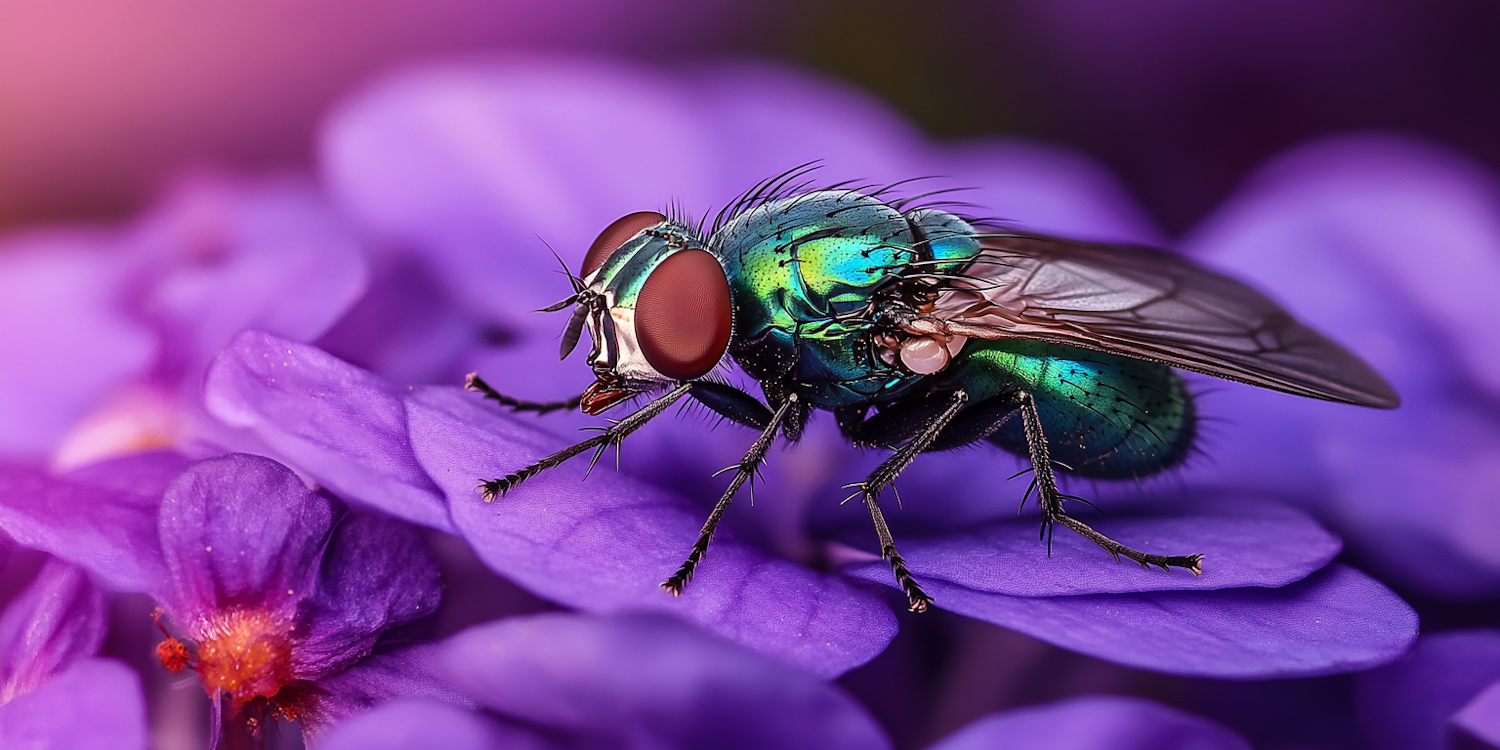 Fly on Purple Flower