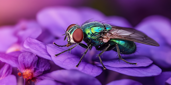 Fly on Purple Flower