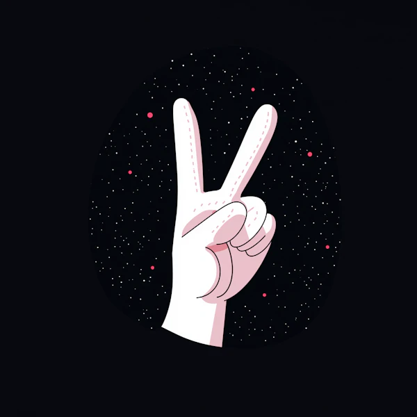 Peace Sign in Cosmic Background