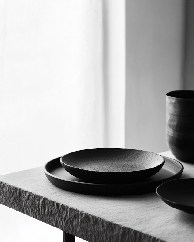 Minimalist Black Ceramic Dishes