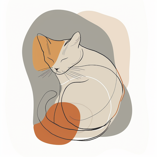 Serene Cat Illustration