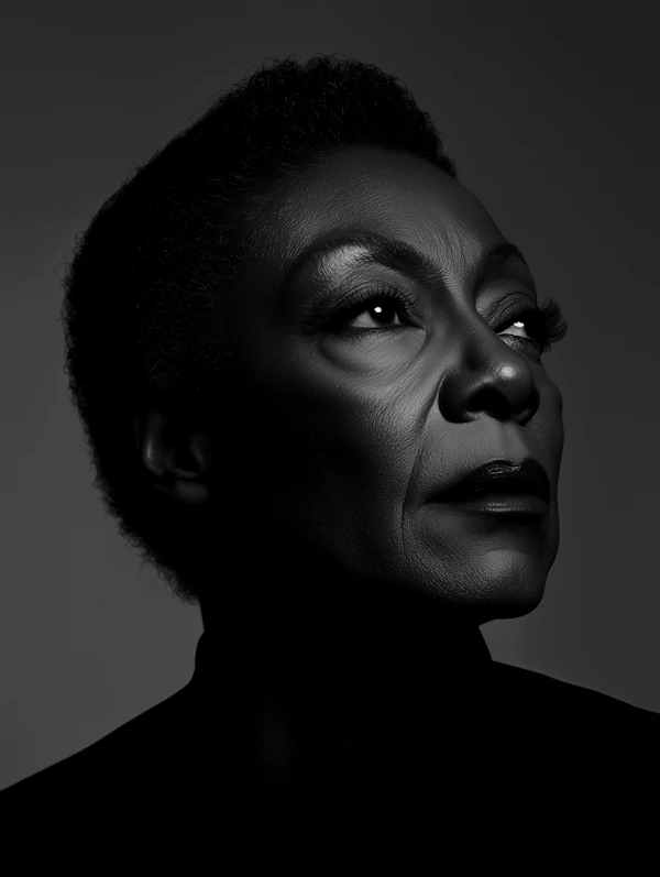 Contemplative Black and White Portrait
