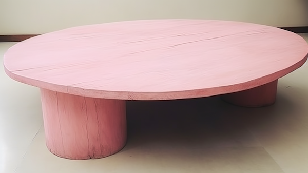 Minimalist Blush Circular Wood Table
